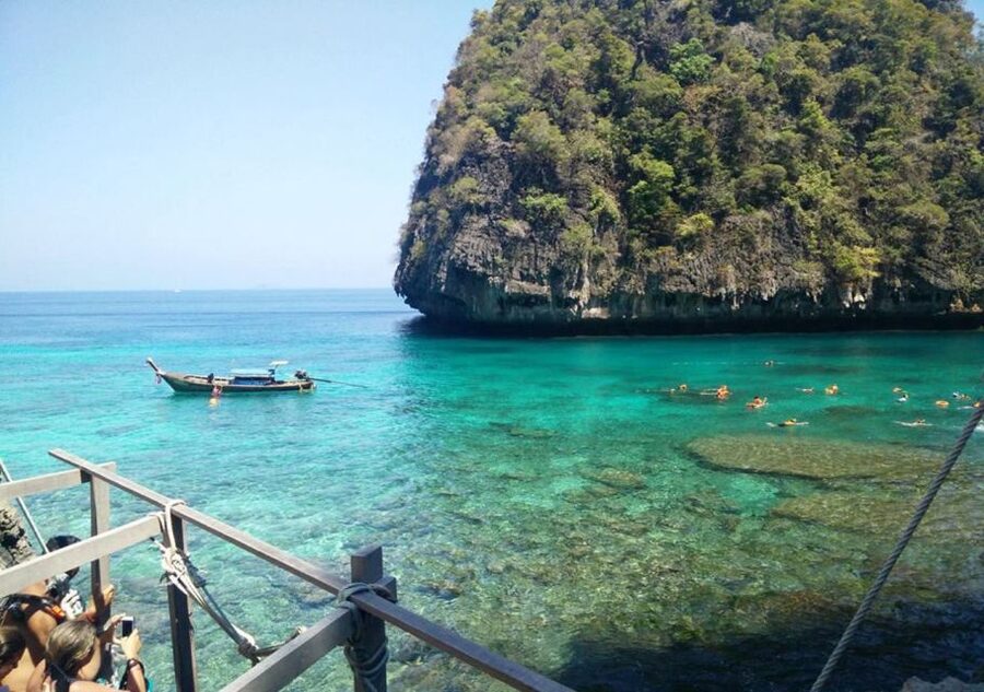 From Krabi: Phi Phi Island Full-Day Private Speed Boat Tour - Viking Cave and the emerald water of Pileh Lagoon