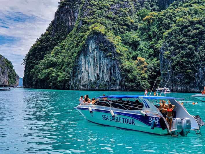 From Krabi: Phi Phi Islands Speedboat Day Tour - Viking Cave and Monkey Beach from the water