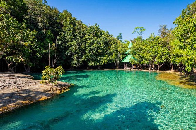 Jungle Tour to Emerald Pool, Krabi Hot Spring and Tiger Cave Temple - Soaking at Namtok Ron Hot Spring Waterfall