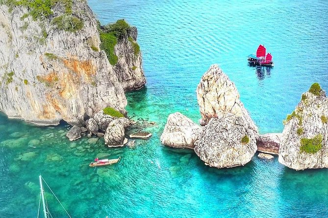 Krabi 4 Island Sunset Snorkeling Cruise + Bioluminescent Swim - Poda Island pairs sunset with dinner