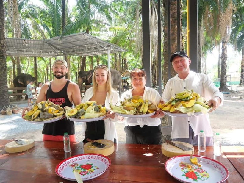 Krabi: Elephant Feeding Program with Food Preparation - Preparing food, not just watching