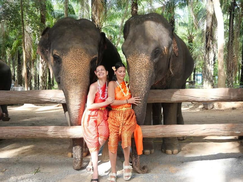 Krabi: Elephant Feeding Program with Traditional Thai Dress - Getting dressed before meeting the elephants