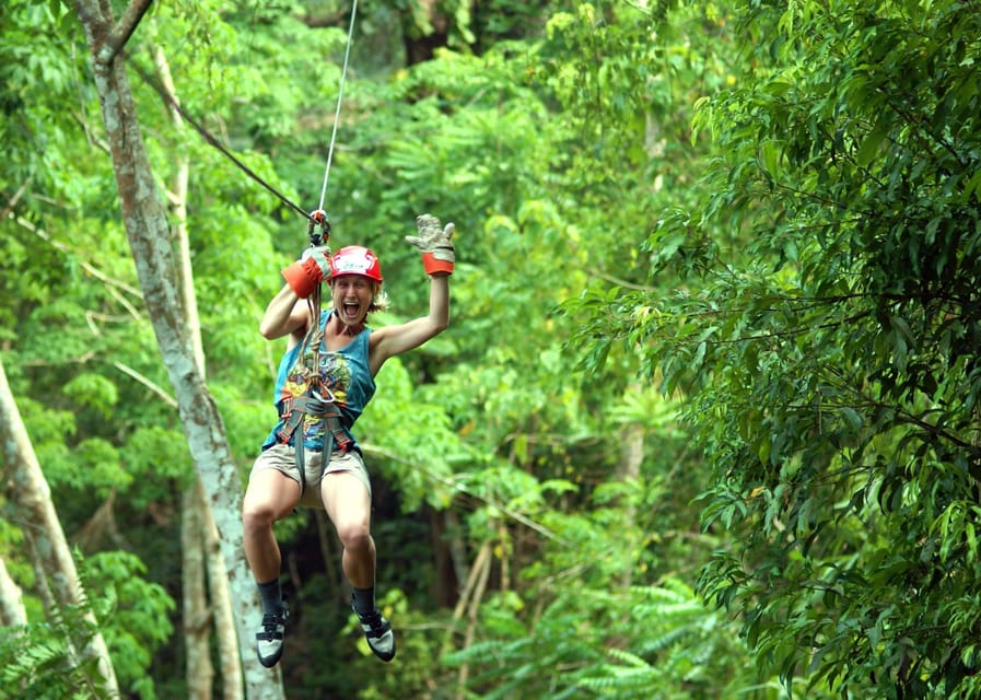 Krabi: Zipline, ATV & Top Rope Climbing Experience - Briefing, harness and first zipline