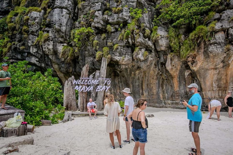 Phi Phi: Half Day Long Tail Boat to Maya Bay - Viking Cave: a brief look from the boat